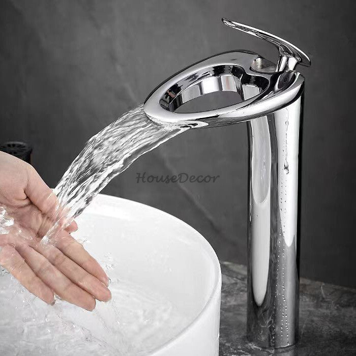 Modern bath shower mixer tap waterfall spout additional view