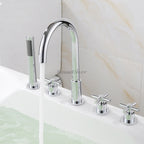 Chrome bath shower mixer tap deck mounted design main view