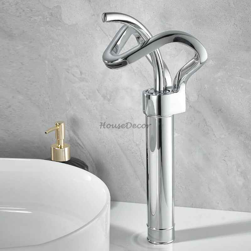 Modern bathroom basin mixer tap waterfall spout additional view