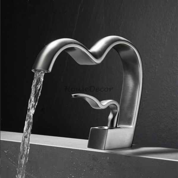 Modern bath shower mixer tap waterfall spout additional view