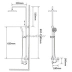 Black bath shower mixer tap thermostatic control additional view