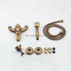 Antique Brass bath shower mixer tap wall mounted design additional view