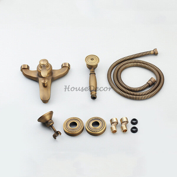 Antique Brass bath shower mixer tap wall mounted design additional view