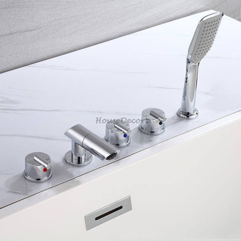 Modern bath shower mixer tap swivel spout detail view