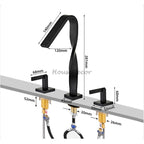 Modern Brass bath shower mixer tap dual handle control additional view