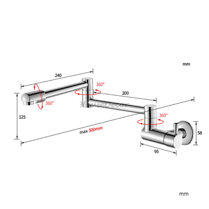 Chrome kitchen sink mixer tap swivel spout additional view