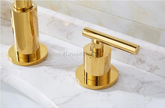 Modern bath shower mixer tap dual handle control additional view