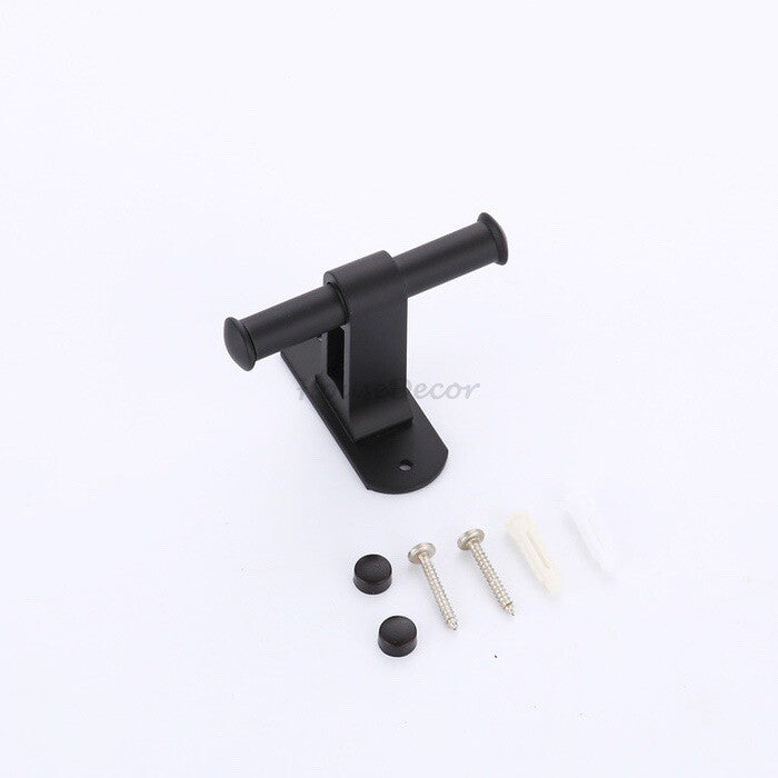Matte Black robe hook wall mounted design detail view