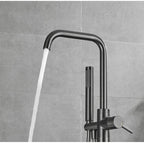 Freestanding Bath Mixer Tap Handheld Shower Head Floor Mount Tub Filler Faucet