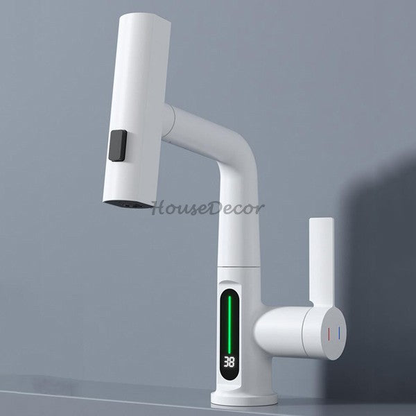 Modern bathroom basin mixer tap waterfall spout additional view
