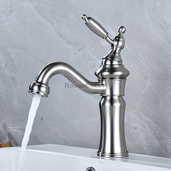 Modern Brass bath shower mixer tap single lever control detail view