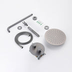 Concealed Rainfall Shower Mixer Tap Set Wall Dual Head Modern Bathroom Bath Unit