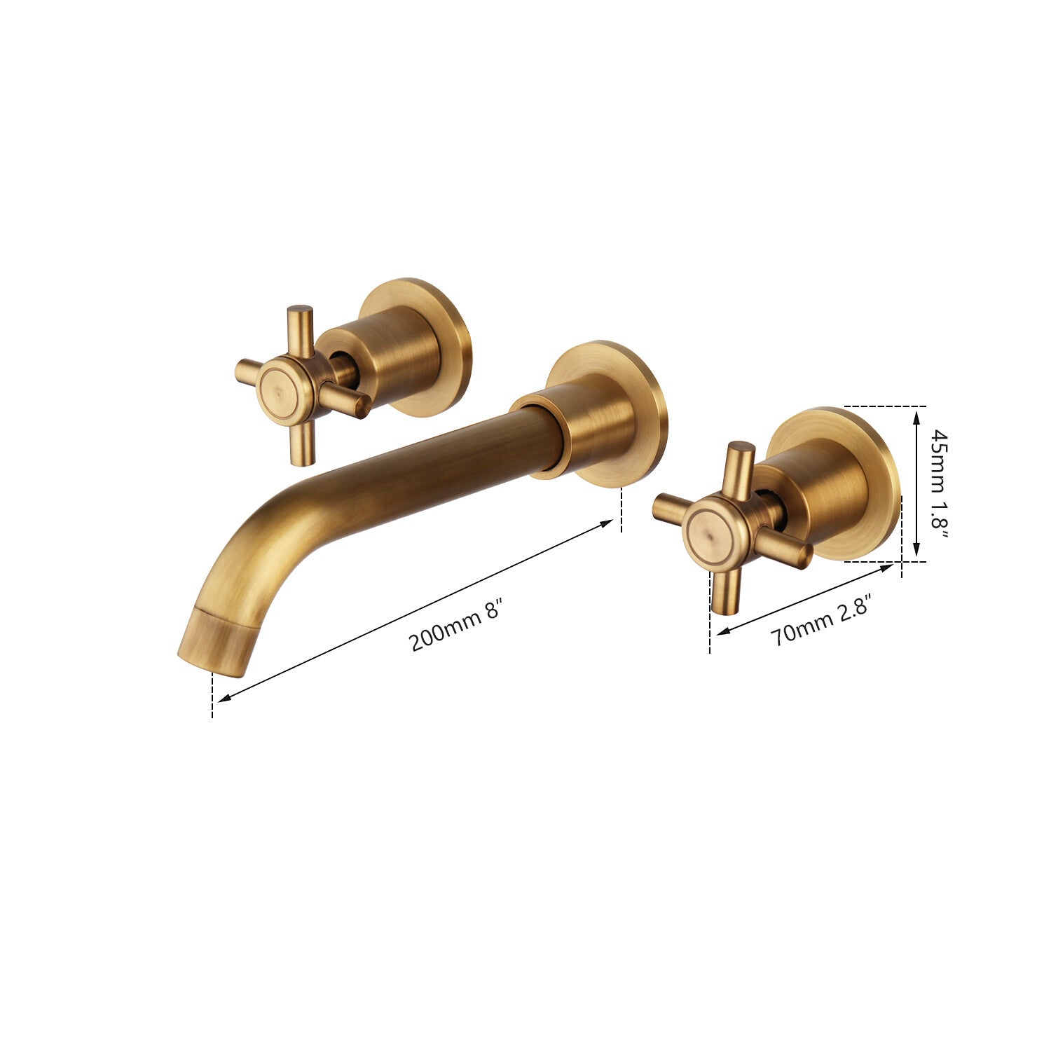 Brass bath shower mixer tap wall mounted design additional view