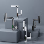 Modern bathroom basin mixer tap waterfall spout additional view