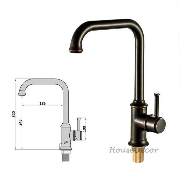 Black Brass faucet swivel spout additional view