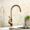 Antique Brass kitchen sink mixer tap swivel spout main view