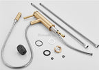Brushed Gold Brass bath shower mixer tap pull out spray additional view