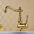 Gold bath shower mixer tap swivel spout main view