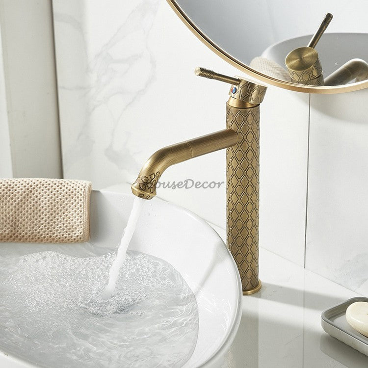 Bronze bath shower mixer tap swivel spout detail view