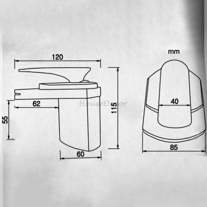 Black bath shower mixer tap waterfall spout additional view