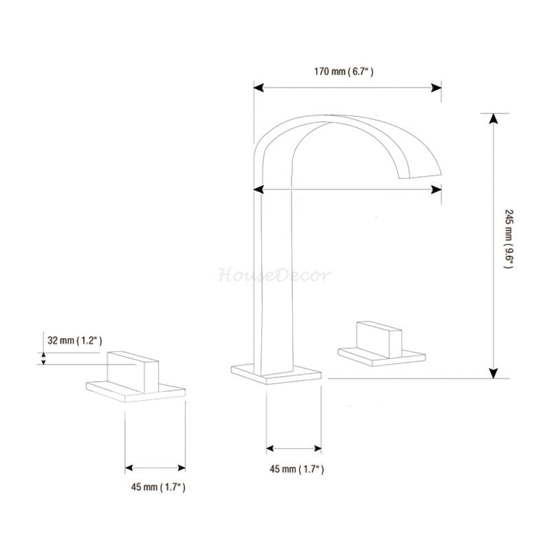 Black bath shower mixer tap dual handle control additional view