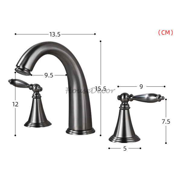 Modern bath shower mixer tap dual handle control additional view