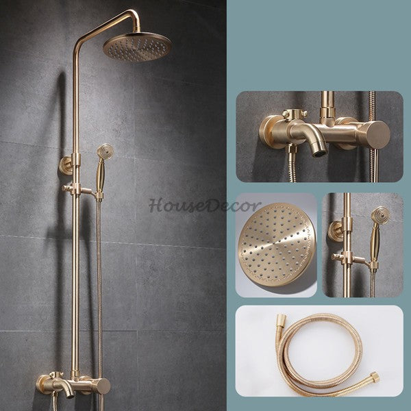 Modern Brass bath shower mixer tap wall mounted design detail view