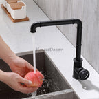 Modern Brass kitchen sink mixer tap swivel spout additional view