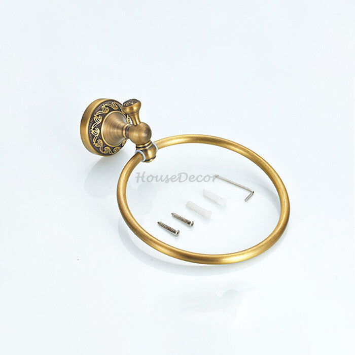 Antique Brass towel ring detailed product view detail view