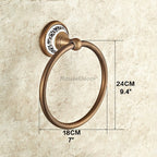 Antique Brass towel ring wall mounted design additional view
