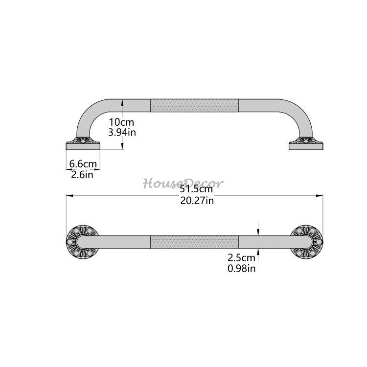 Modern bathroom grab bar safety grip additional view