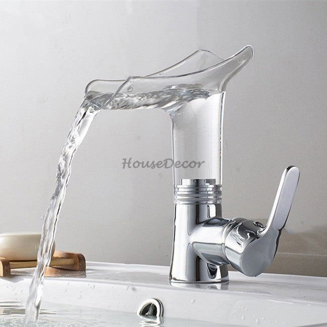 Chrome bath shower mixer tap waterfall spout additional view