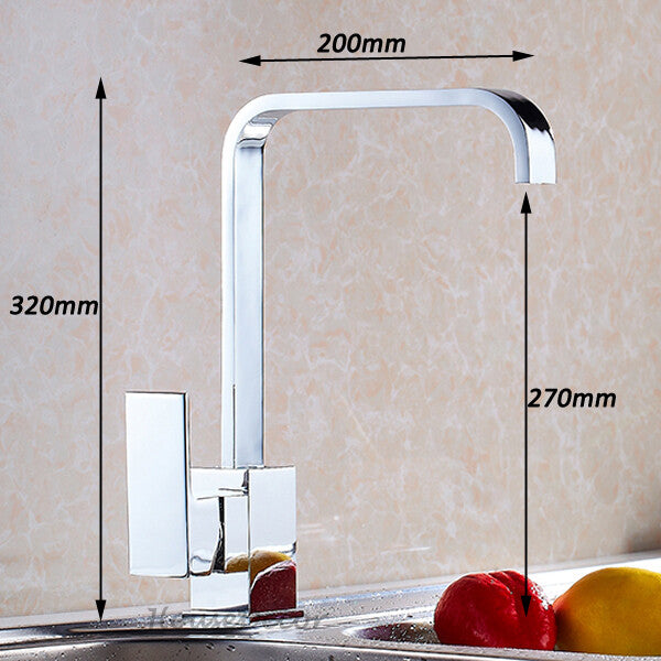 Chrome kitchen sink mixer tap swivel spout additional view