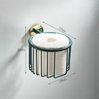 Green Brass toilet paper holder detailed product view additional view