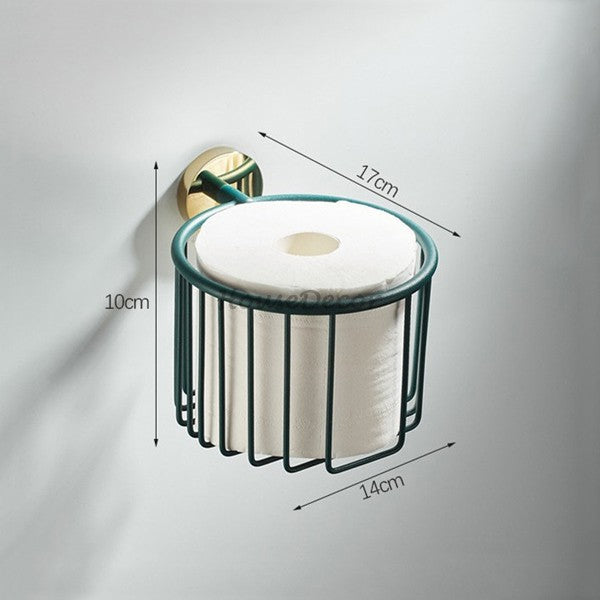 Green Brass toilet paper holder detailed product view additional view