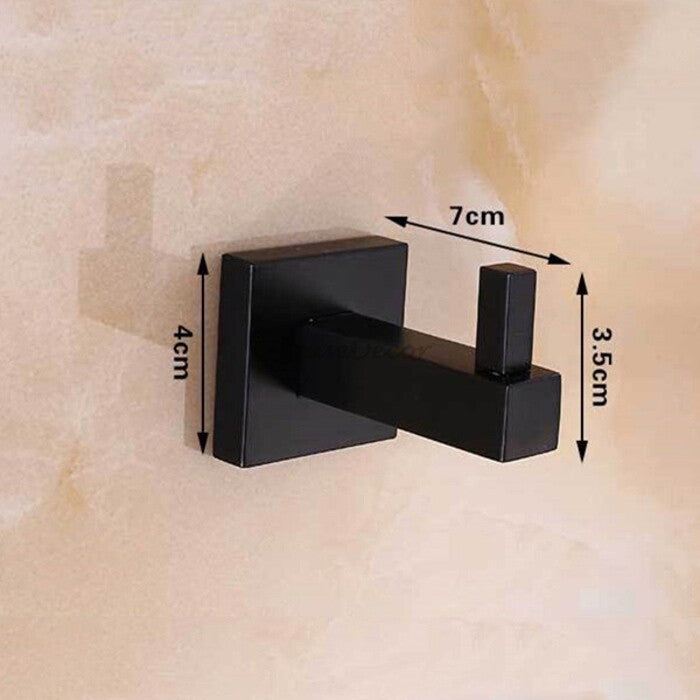 Black robe hook wall mounted design additional view