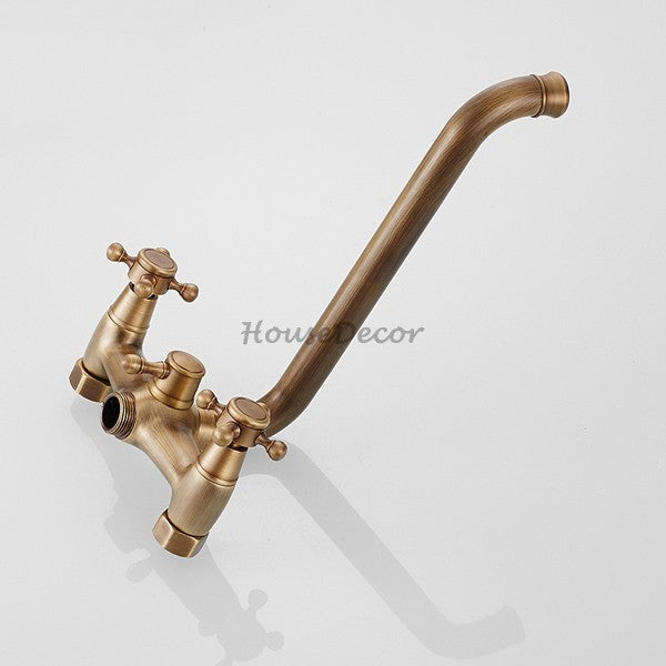 Antique Brass bath shower mixer tap swivel spout additional view