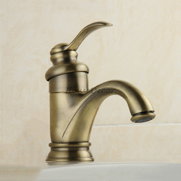 Bronze bathroom basin mixer tap deck mounted design main view