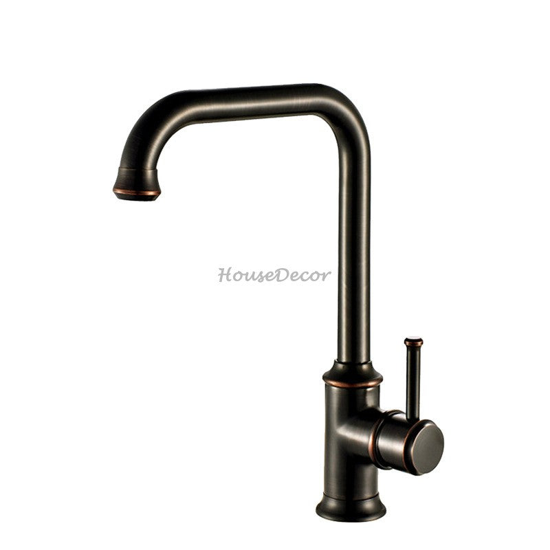 Modern kitchen sink mixer tap swivel spout detail view