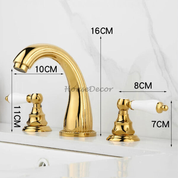 Polished Brass bath shower mixer tap dual handle control additional view