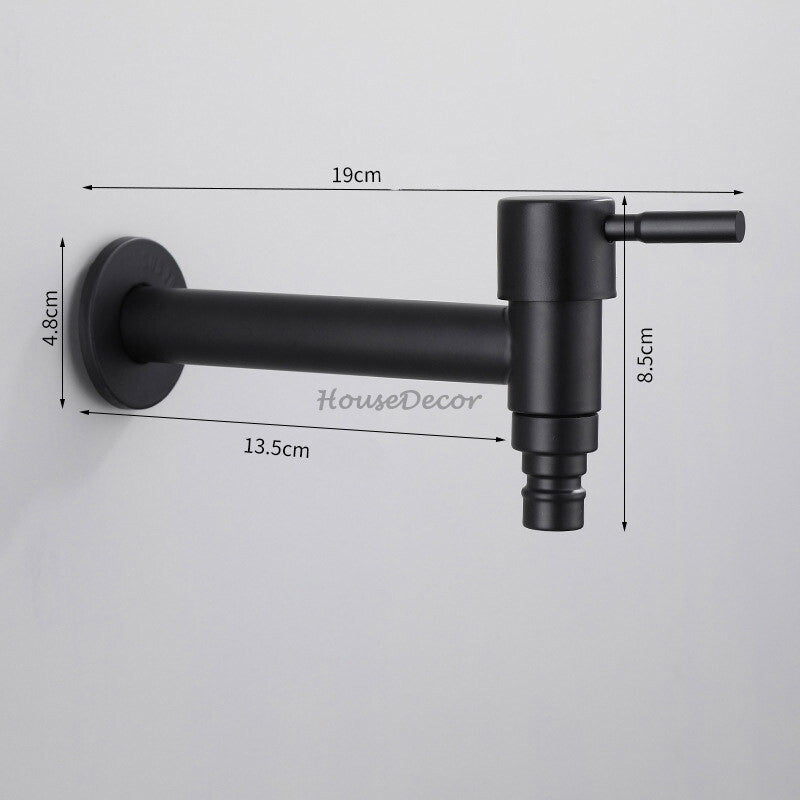 Modern utility faucet wall mounted design detail view