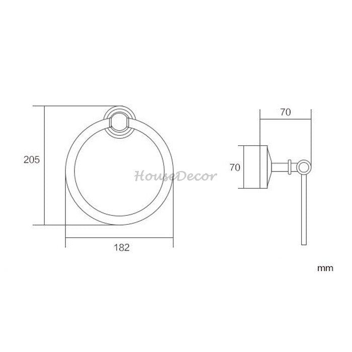 Antique Brass towel ring wall mounted design additional view