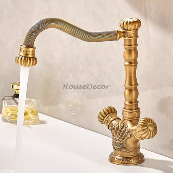 Antique Brass bath shower mixer tap swivel spout additional view