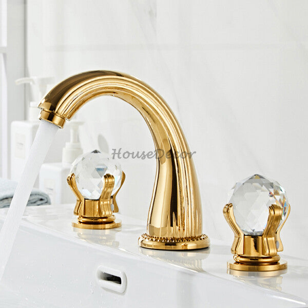 Modern bathroom basin mixer tap 3 hole installation additional view