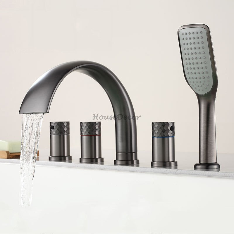 Modern bath shower mixer tap waterfall spout additional view