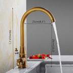 Antique Brass kitchen sink mixer tap single lever control additional view