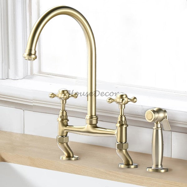 Brushed Gold bath shower mixer tap handheld shower set additional view