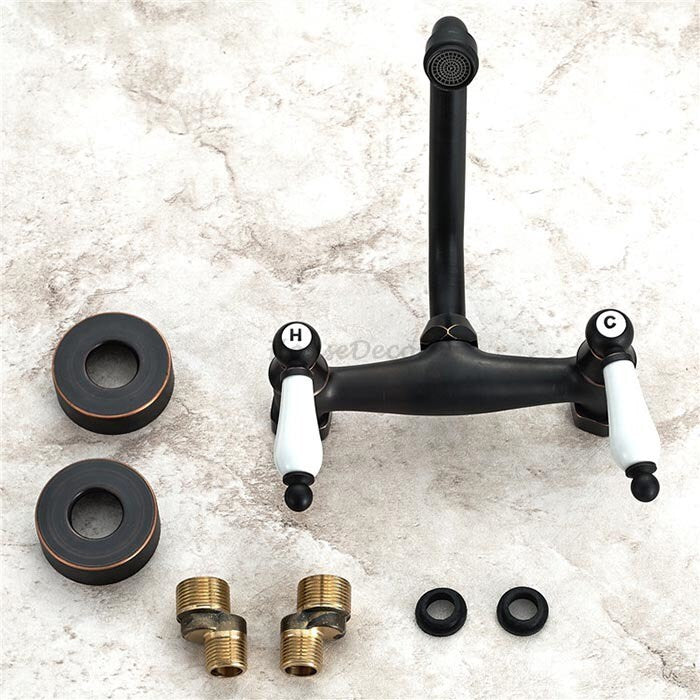 Modern Ceramic kitchen sink mixer tap swivel spout detail view