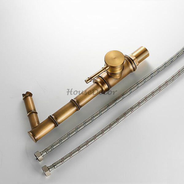 Antique Brass bath shower mixer tap deck mounted design additional view