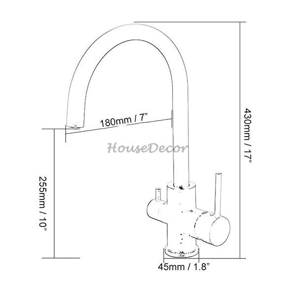 Chrome kitchen sink mixer tap detailed product view additional view